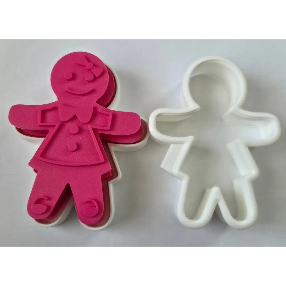Tovolo Gingerbread Girl Cookie Cutter Set 2 Frames 3 Double‎ Sided Templates